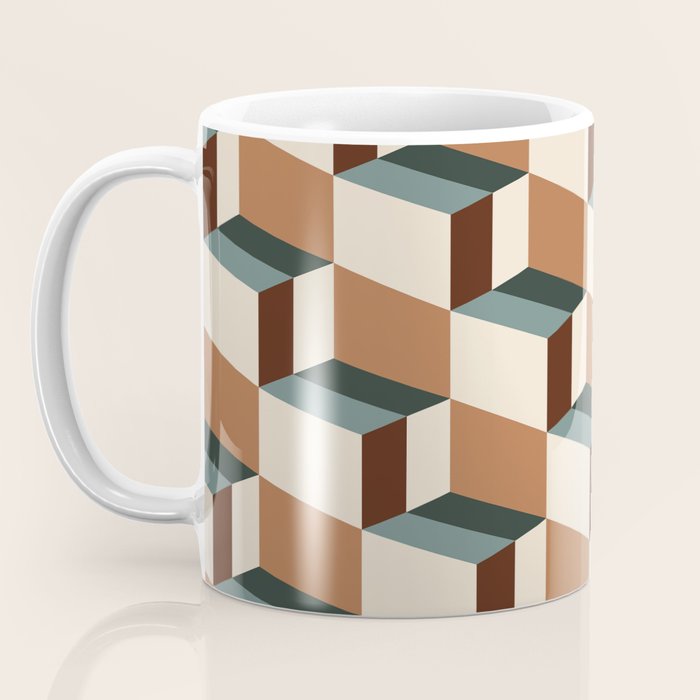 Cuboid Geometric Abstract Shapes Pattern VIII Coffee Mug Gallery Image 3