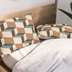 Cuboid Geometric Abstract Shapes Pattern VIII Pillow Sham Gallery Image 2