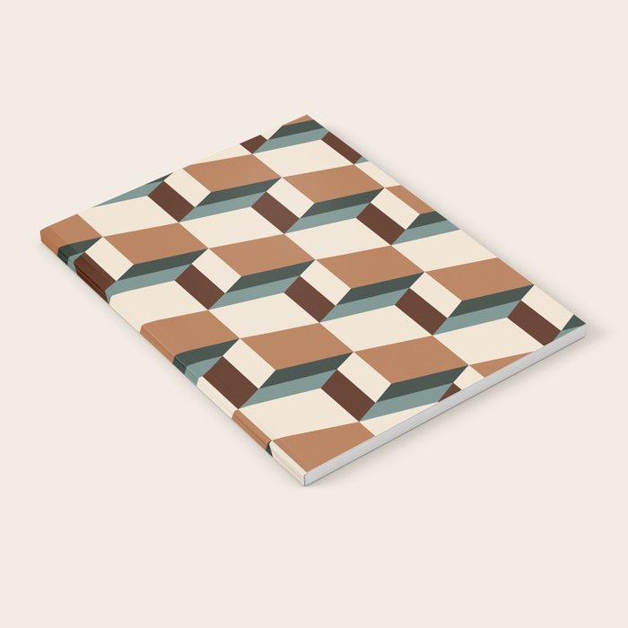 Cuboid Geometric Abstract Shapes Pattern VIII Notebook Gallery Image 2