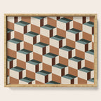 Cuboid Geometric Abstract Shapes Pattern VIII Serving Tray Gallery Image 1