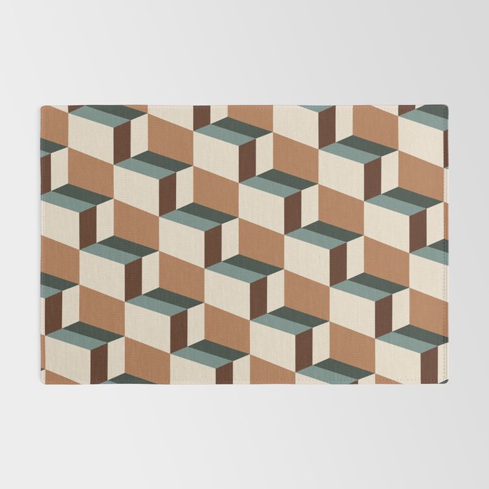 Cuboid Geometric Abstract Shapes Pattern VIII Rug Gallery Image 2