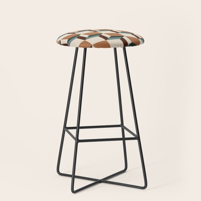 Cuboid Geometric Abstract Shapes Pattern VIII Stool Gallery Image 1