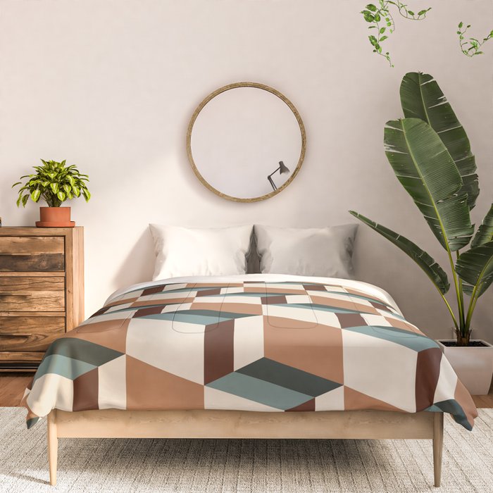 Cuboid Geometric Abstract Shapes Pattern VIII Comforter Gallery Image 3