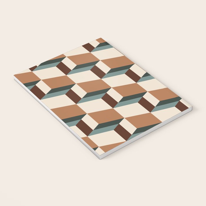 Cuboid Geometric Abstract Shapes Pattern VIII Notebook Gallery Image 3