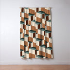 Cuboid Geometric Abstract Shapes Pattern VIII Window Curtain Gallery Image 3