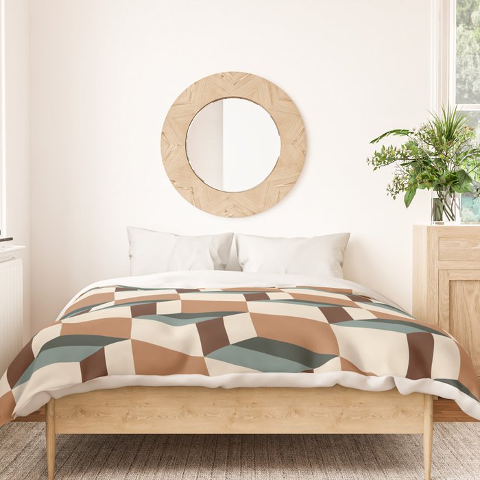 Cuboid Geometric Abstract Shapes Pattern VIII Duvet Cover Gallery Image 3