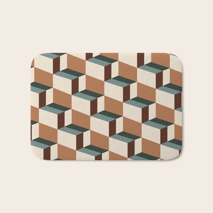 Cuboid Geometric Abstract Shapes Pattern VIII Bath Mat Gallery Image 1
