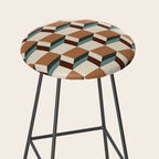Cuboid Geometric Abstract Shapes Pattern VIII Stool Gallery Image 2