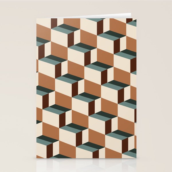 Cuboid Geometric Abstract Shapes Pattern VIII Stationery Card Gallery Image 2