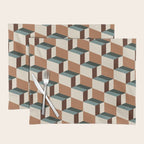 Cuboid Geometric Abstract Shapes Pattern VIII Placemat Gallery Image 1