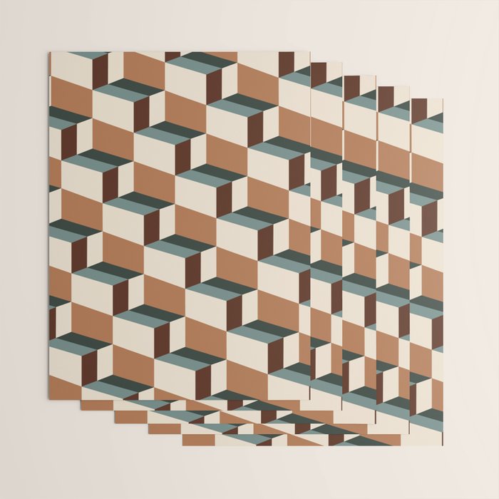 Cuboid Geometric Abstract Shapes Pattern VIII Wrapping Paper Gallery Image 3