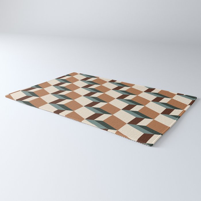 Cuboid Geometric Abstract Shapes Pattern VIII Rug Gallery Image 3