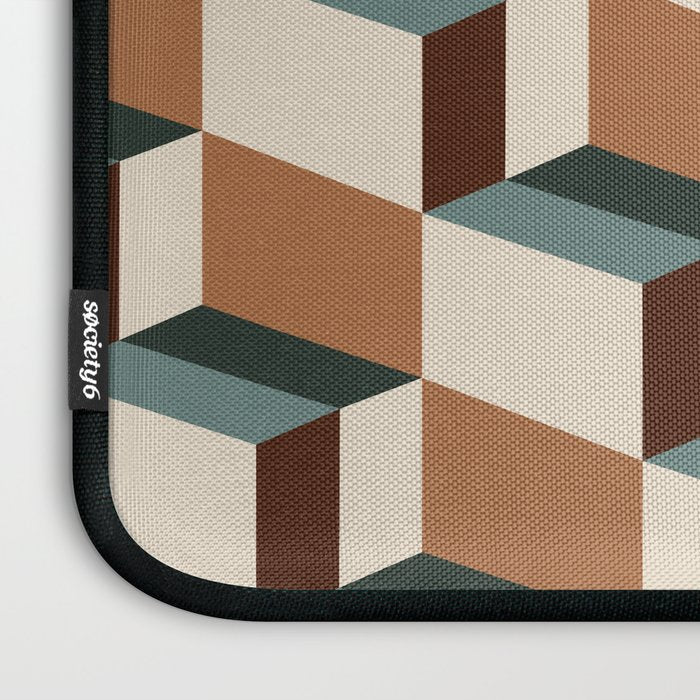 Cuboid Geometric Abstract Shapes Pattern VIII Laptop Sleeve Gallery Image 3