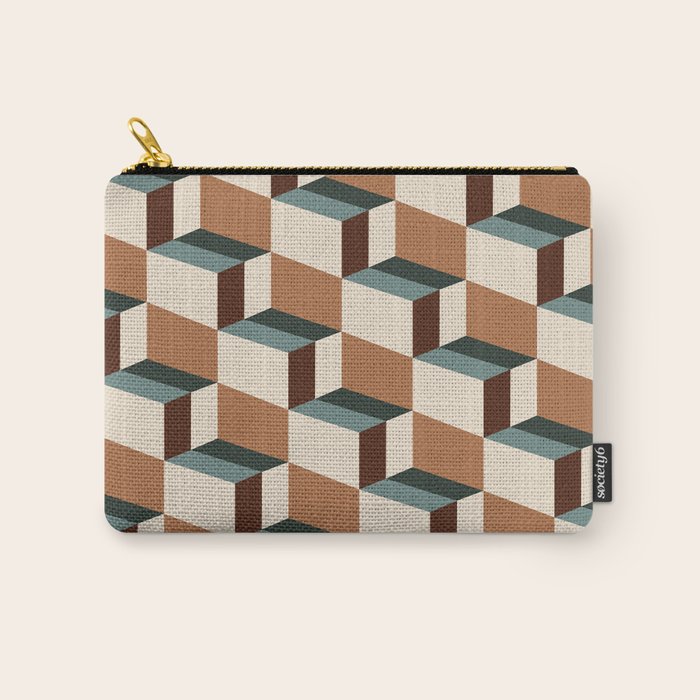 Cuboid Geometric Abstract Shapes Pattern VIII Carry All Pouch Gallery Image 1