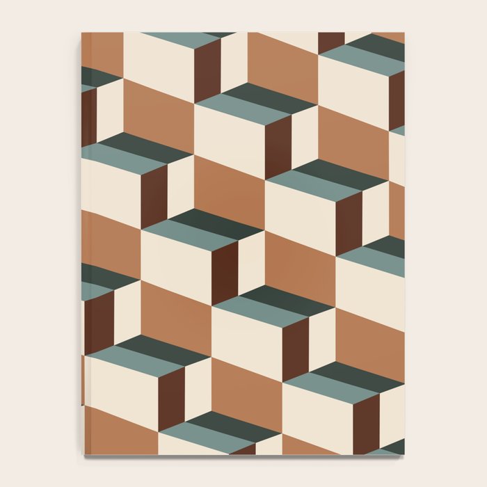 Cuboid Geometric Abstract Shapes Pattern VIII Notebook Gallery Image 4