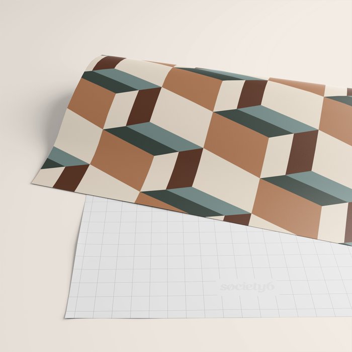 Cuboid Geometric Abstract Shapes Pattern VIII Wrapping Paper Gallery Image 2