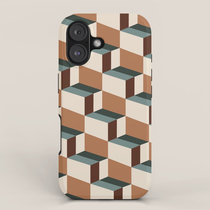 Cuboid Geometric Abstract Shapes Pattern VIII iPhone Case Gallery Image 1