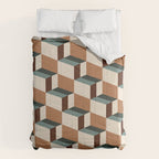 Cuboid Geometric Abstract Shapes Pattern VIII Comforter Gallery Image 6