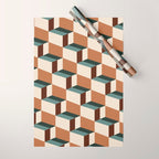 Cuboid Geometric Abstract Shapes Pattern VIII Wrapping Paper Gallery Image 1