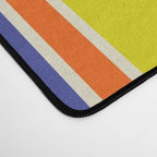 Cheerful Retro Geometric Mod Portes Pattern Blue Orange Yellow Cream Desk Mat Gallery Image 4