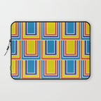 Cheerful Retro Geometric Mod Portes Pattern Blue Orange Yellow Cream Laptop Sleeve Gallery Image 1