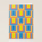 Cheerful Retro Geometric Mod Portes Pattern Blue Orange Yellow Cream Stationery Card Gallery Image 2