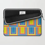 Cheerful Retro Geometric Mod Portes Pattern Blue Orange Yellow Cream Laptop Sleeve Gallery Image 2