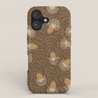 Whimsical Florals / Orange & Brown iPhone Case Gallery Image 1