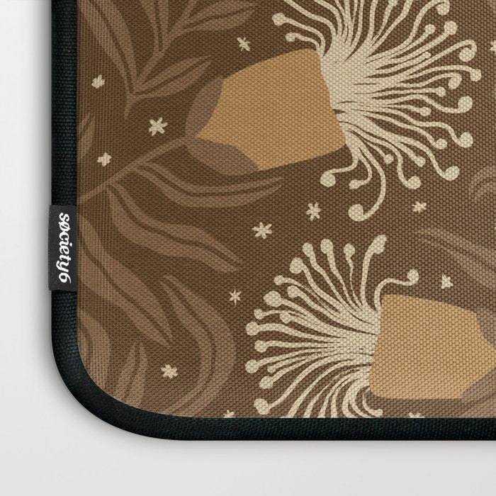 Whimsical Florals / Orange & Brown Laptop Sleeve Gallery Image 3