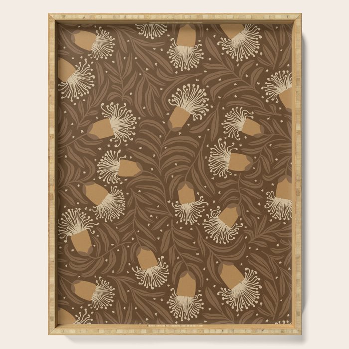 Whimsical Florals / Orange & Brown Serving Tray Gallery Image 1