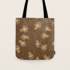 Whimsical Florals / Orange & Brown Tote Bag Gallery Image 1