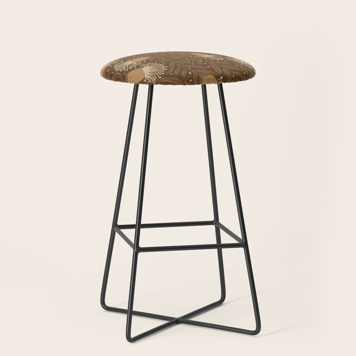 Whimsical Florals / Orange & Brown Stool Gallery Image 1