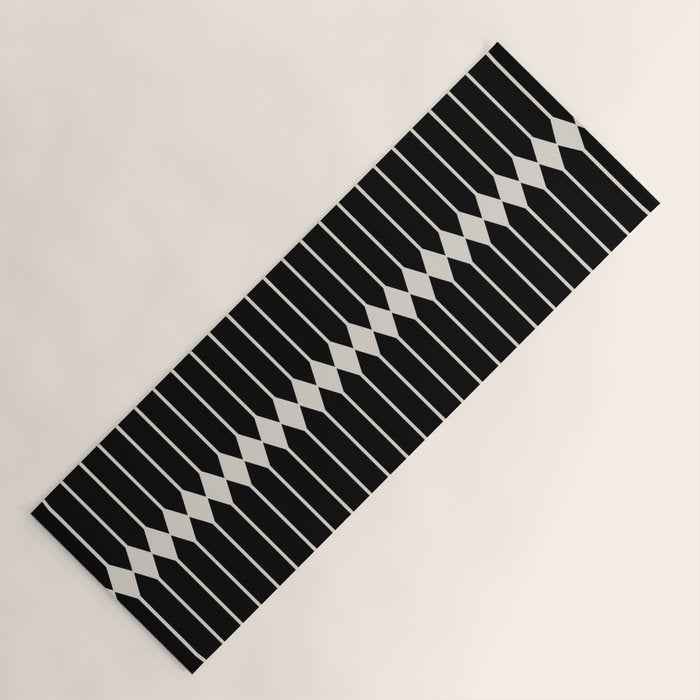 Minimal Geometric Pattern II - Black Yoga Mat Gallery Image 1