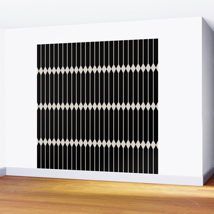 Minimal Geometric Pattern II - Black Wall Mural Gallery Image 2