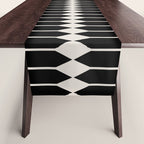 Minimal Geometric Pattern II - Black Table Runner Gallery Image 1