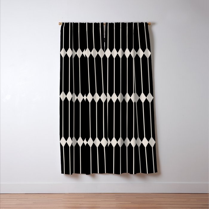 Minimal Geometric Pattern II - Black Window Curtain Gallery Image 3