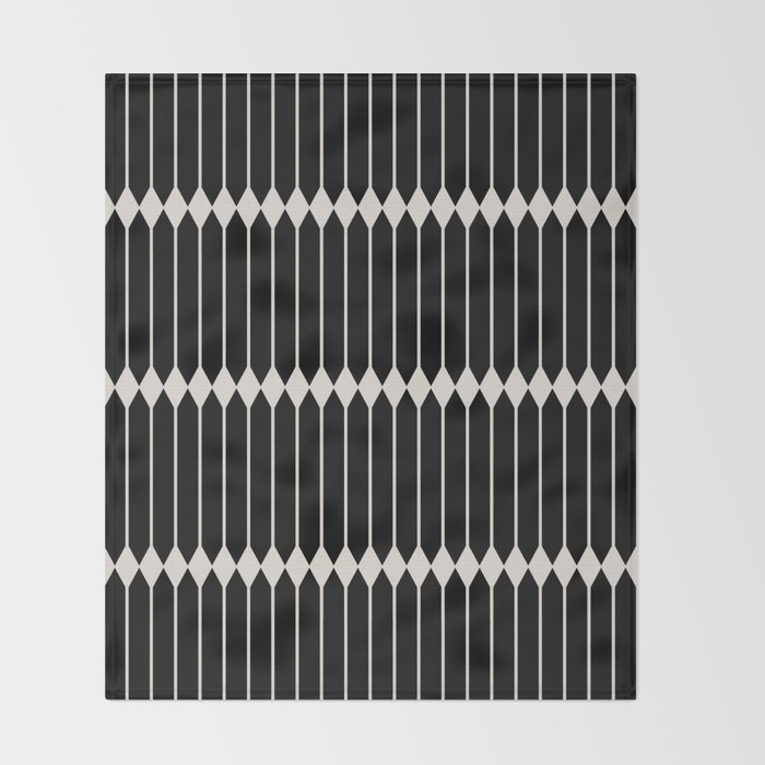 Minimal Geometric Pattern II - Black Throw Blanket Gallery Image 2