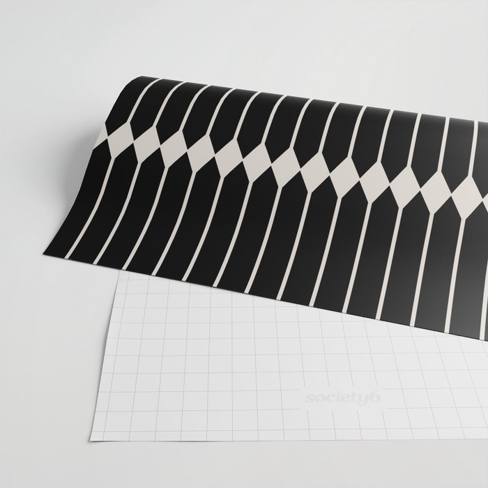 Minimal Geometric Pattern II - Black Wrapping Paper Gallery Image 2
