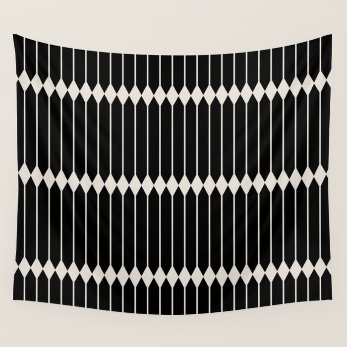 Minimal Geometric Pattern II - Black Wall Tapestry Gallery Image 4