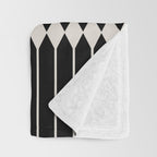 Minimal Geometric Pattern II - Black Throw Blanket Gallery Image 3