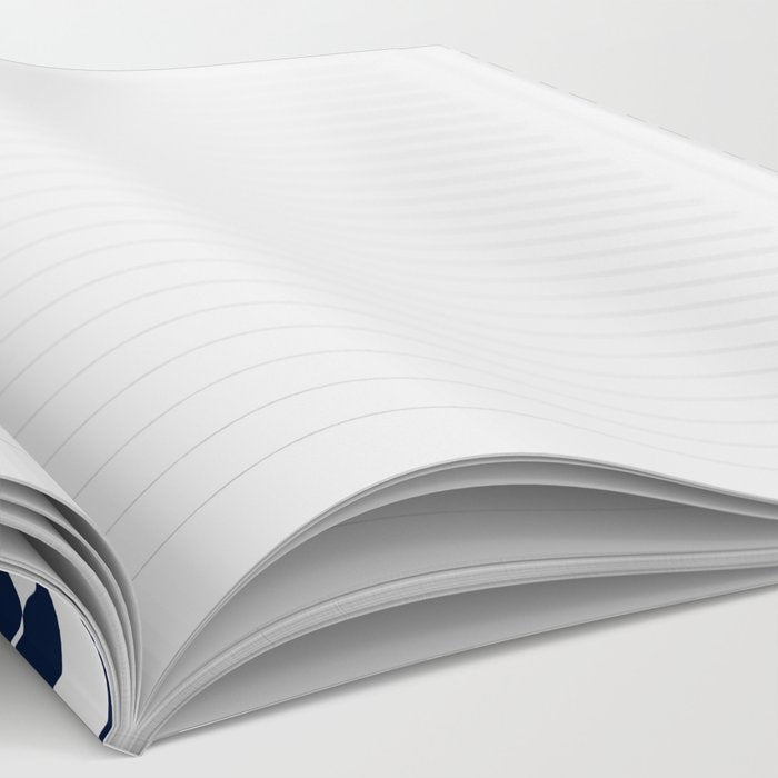 Mid-Century Modern Fish Pattern in Nautical Navy Blue and White Notebook Gallery Image 2