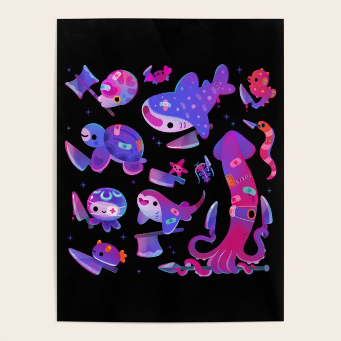 Stabby marine life Poster Gallery Image 4