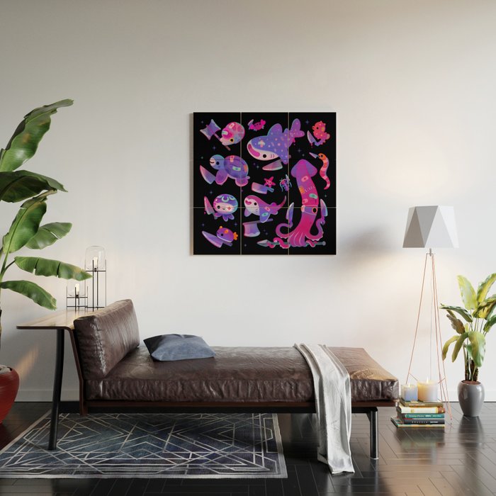 Stabby marine life Wood Wall Art Gallery Image 2