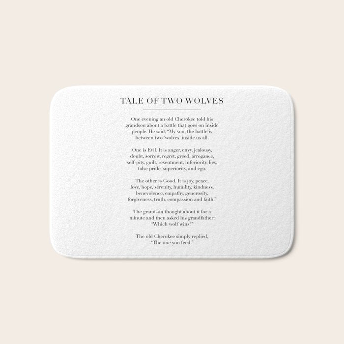 The Tale of Two Wolves Bath Mat Gallery Image 1