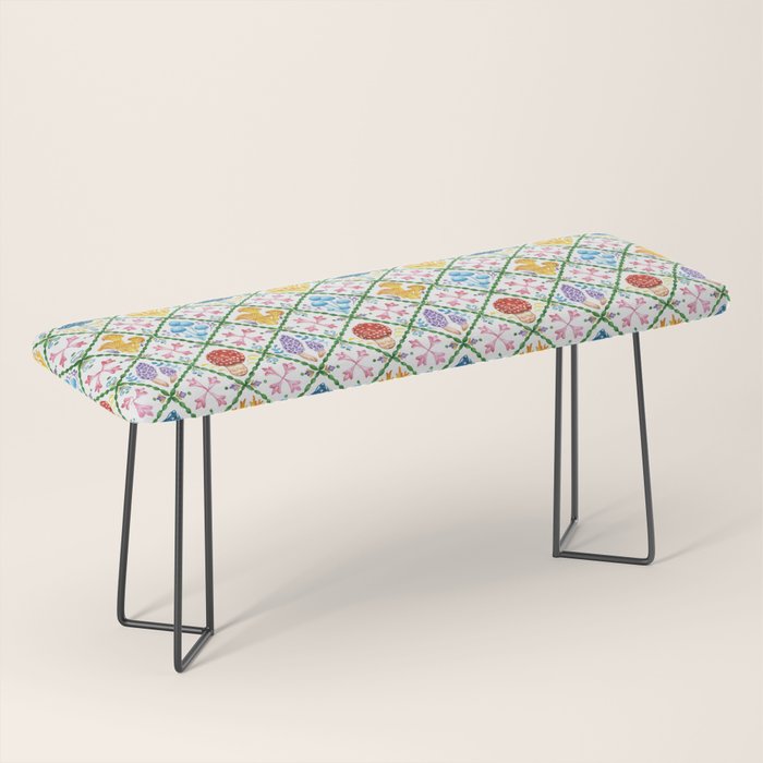 Decorative mushrooms pattern Bench Gallery Image 1