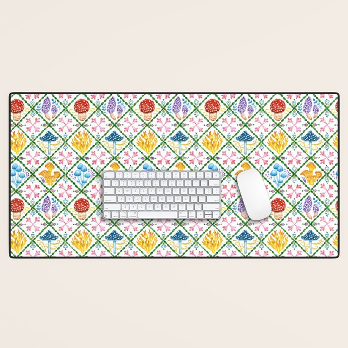 Decorative mushrooms pattern Desk Mat Gallery Image 1