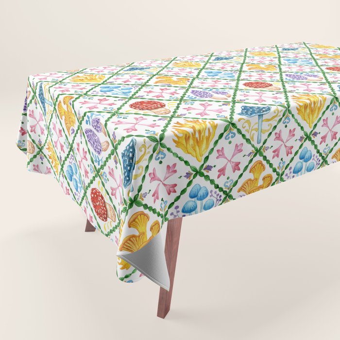 Decorative mushrooms pattern Tablecloth Gallery Image 1