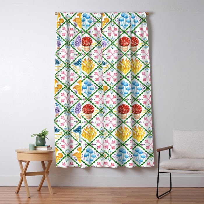 Decorative mushrooms pattern Window Curtain Gallery Image 5