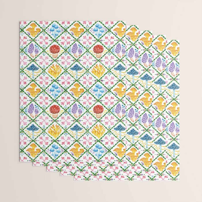 Decorative mushrooms pattern Wrapping Paper Gallery Image 3