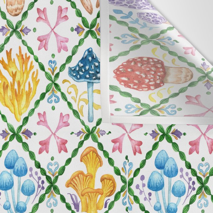 Decorative mushrooms pattern Wall Tapestry Gallery Image 3